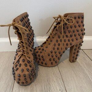 JEFFREY CAMPBELL LITA SKULL BOOT RARE!